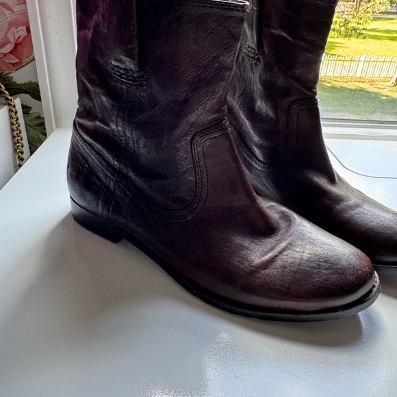 Frye Dark Brown Leather Boots - Picture 4 of 9